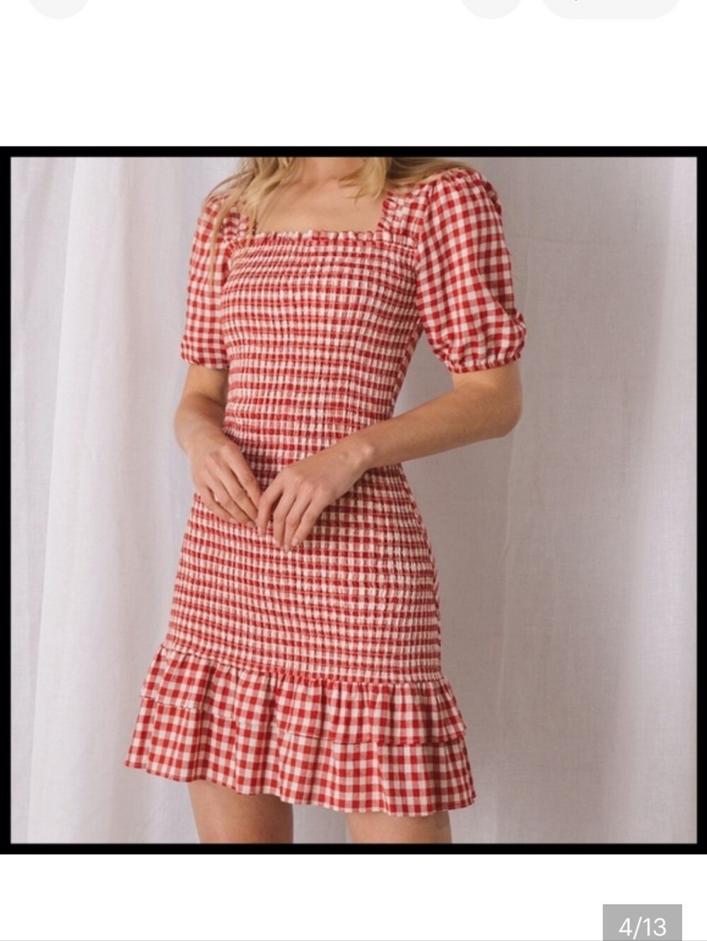 Red And white Gingham Dress Size Medium Euc Retails 75